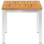 Garten-Beistelltisch 45x45x38 cm Massivholz Akazie & Edelstahl