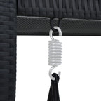 Hollywoodschaukel 3-Sitzer mit Dach Poly Rattan Schwarz