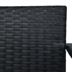 Hollywoodschaukel 3-Sitzer mit Dach Poly Rattan Schwarz
