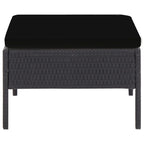 5-tlg. Garten-Sofagarnitur mit Auflagen Poly Rattan Schwarz