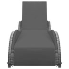 Sonnenliege mit Auflage Poly Rattan Anthrazit