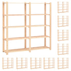 Lagerregale 5 Böden 10 Stk 170x38x170cm Massivholz Kiefer 500kg