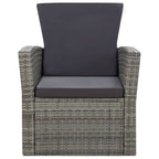 4-tlg. Garten-Lounge-Set mit Kissen Poly Rattan Grau