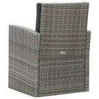5-tlg. Garten-Essgruppe mit Auflagen Poly Rattan Grau