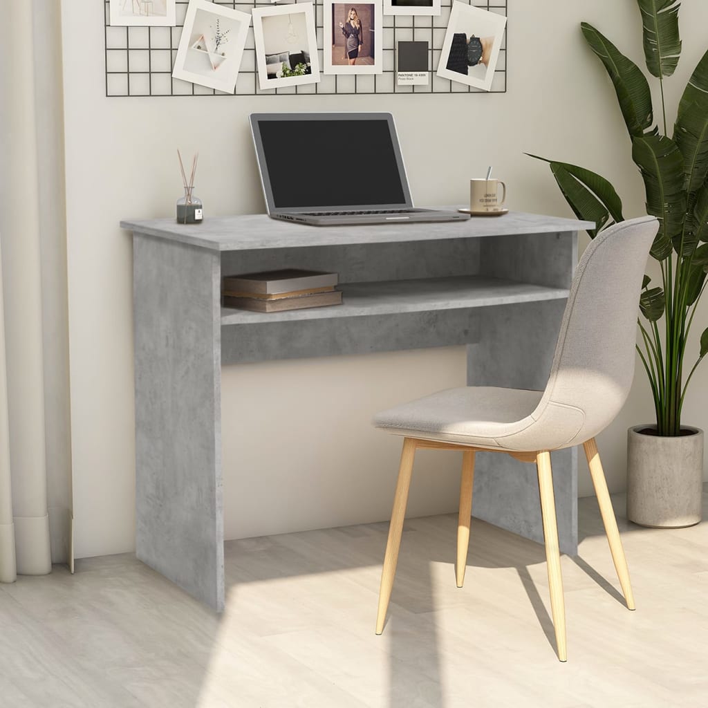 Schreibtisch Betongrau 90x50x74 cm Holzwerkstoff