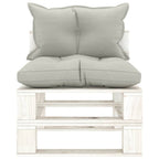 Garten-Paletten-Mittelsofa mit Kissen in Taupe Holz