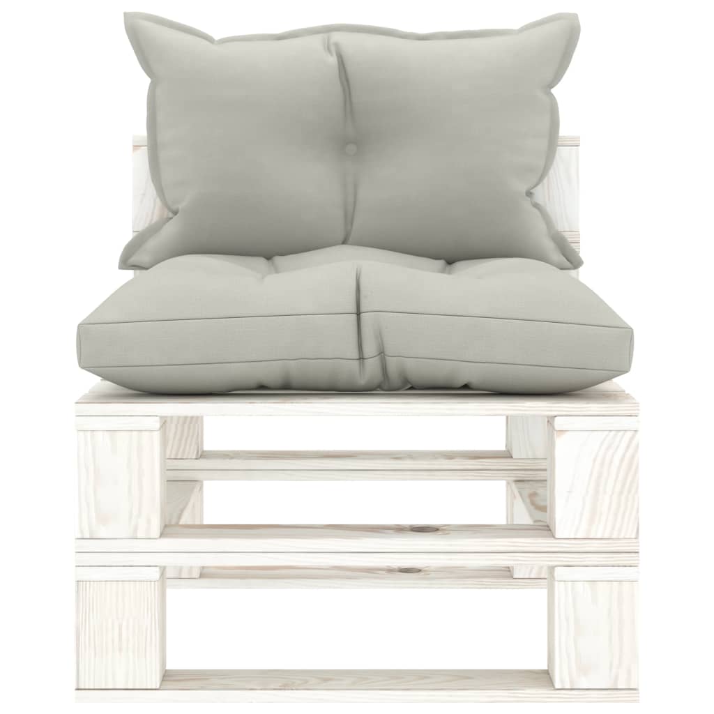 Garten-Paletten-Mittelsofa mit Kissen in Taupe Holz