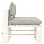 Garten-Paletten-Mittelsofa mit Kissen in Taupe Holz