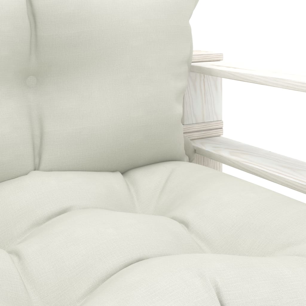 Garten-Palettensofa mit Kissen in Beige Holz