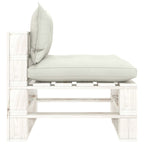 Garten-Paletten-Mittelsofa mit Kissen in Beige Holz