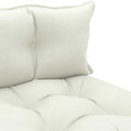 Garten-Paletten-Mittelsofa mit Kissen in Beige Holz