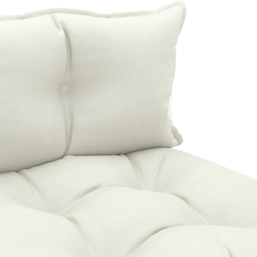 Garten-Paletten-Mittelsofa mit Kissen in Beige Holz