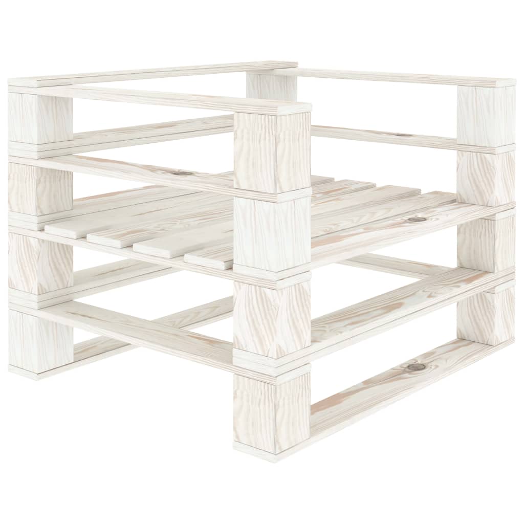 Garten-Palettensofa mit Kissen in Creme Holz