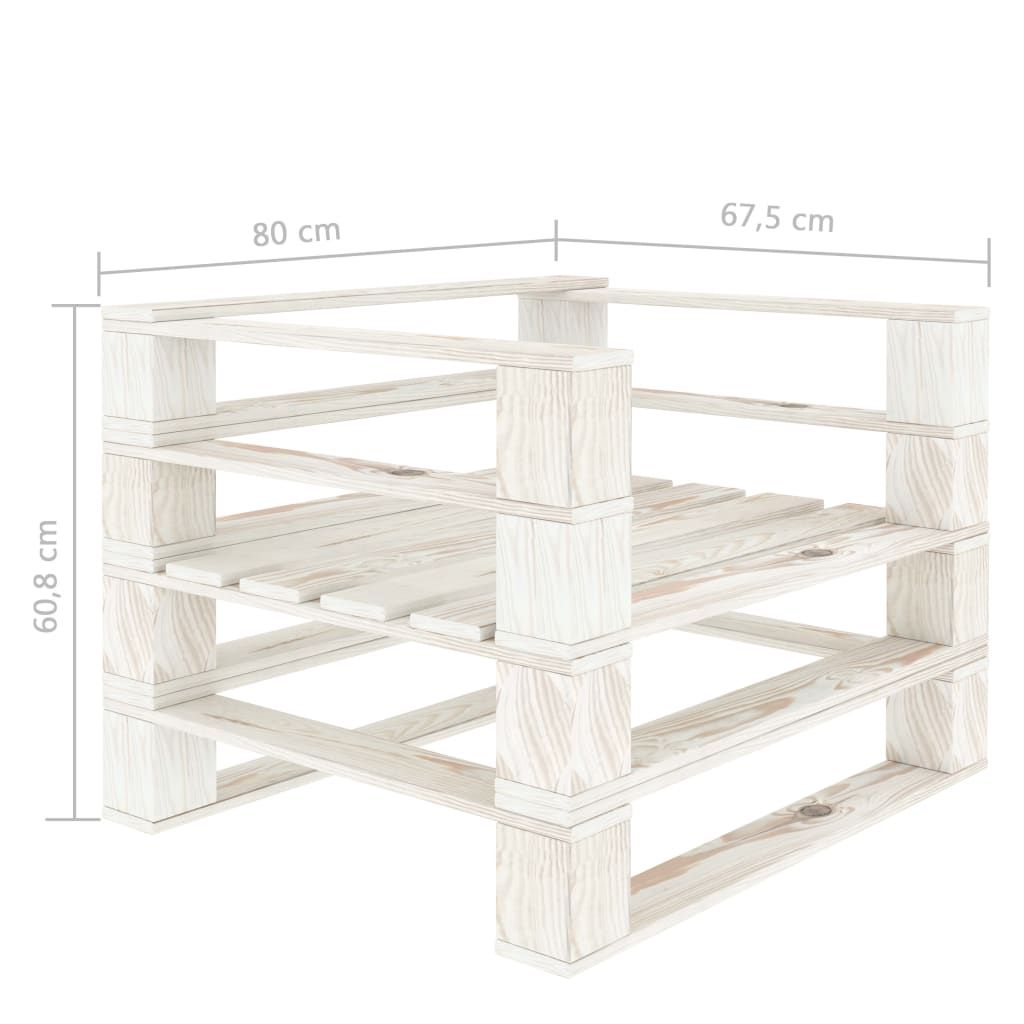 Garten-Palettensofa mit Kissen in Creme Holz
