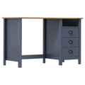 Schreibtisch Hill mit 3 Schubladen Grau 120x50x74cm Kiefernholz