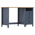 Schreibtisch Hill mit 3 Schubladen Grau 120x50x74cm Kiefernholz