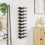 Wand-Weinregal für 10 Flaschen Schwarz Metall