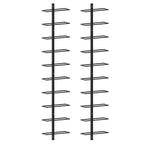 Wand-Weinregale für 20 Flaschen 2 Stk. Schwarz Metall