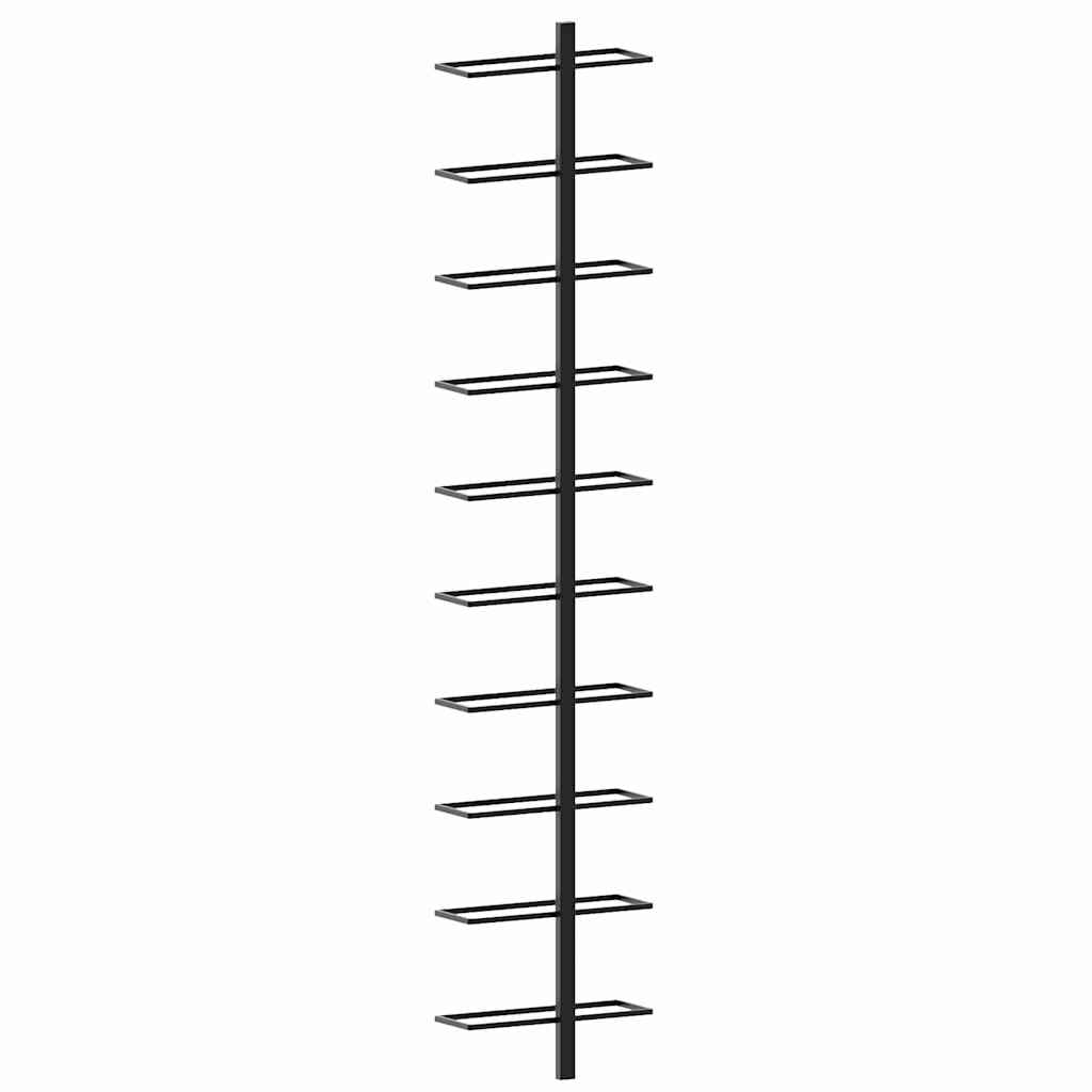 Wand-Weinregale für 20 Flaschen 2 Stk. Schwarz Metall