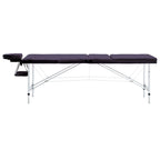 Massageliege Klappbar 3-Zonen mit Aluminiumgestell Lila