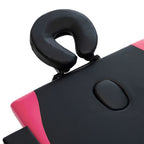 Massageliege Klappbar 4-Zonen mit Holzgestell Schwarz und Rosa