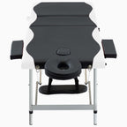 Massageliege Klappbar 3-Zonen Aluminiumgestell Schwarz und Weiß