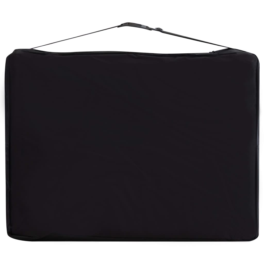 Massageliege Klappbar 3-Zonen Aluminiumgestell Schwarz und Rosa