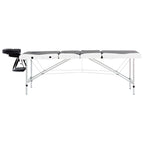 Massageliege Klappbar 4-Zonen Aluminiumgestell Schwarz und Weiß