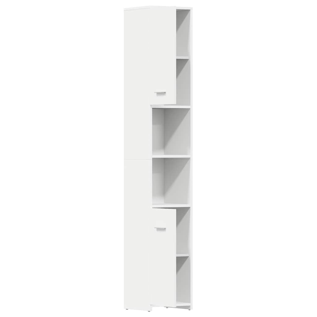Badezimmerschrank Weiß 30x30x183,5 cm Holzwerkstoff