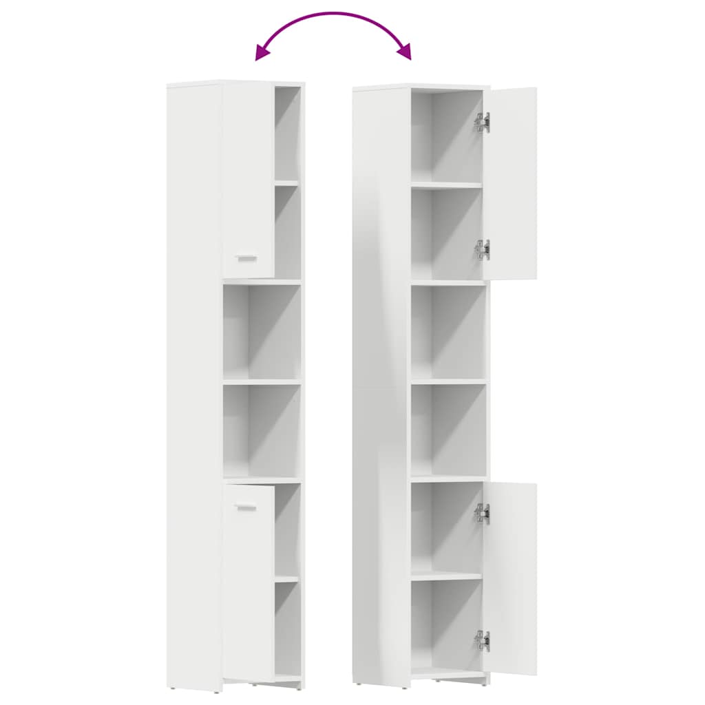 Badezimmerschrank Weiß 30x30x183,5 cm Holzwerkstoff