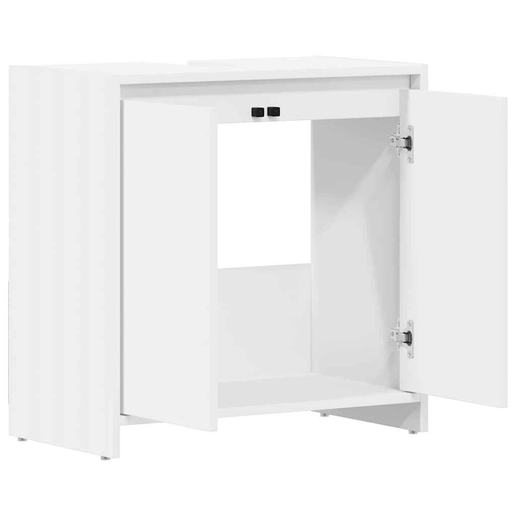 Badezimmerschrank Weiß 60x33x61 cm Holzwerkstoff