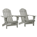 Adirondack-Gartenstühle mit Tisch Massivholz Tanne Grau