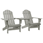 Adirondack-Gartenstühle mit Tisch Massivholz Tanne Grau