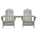 Adirondack-Gartenstühle mit Tisch Massivholz Tanne Grau
