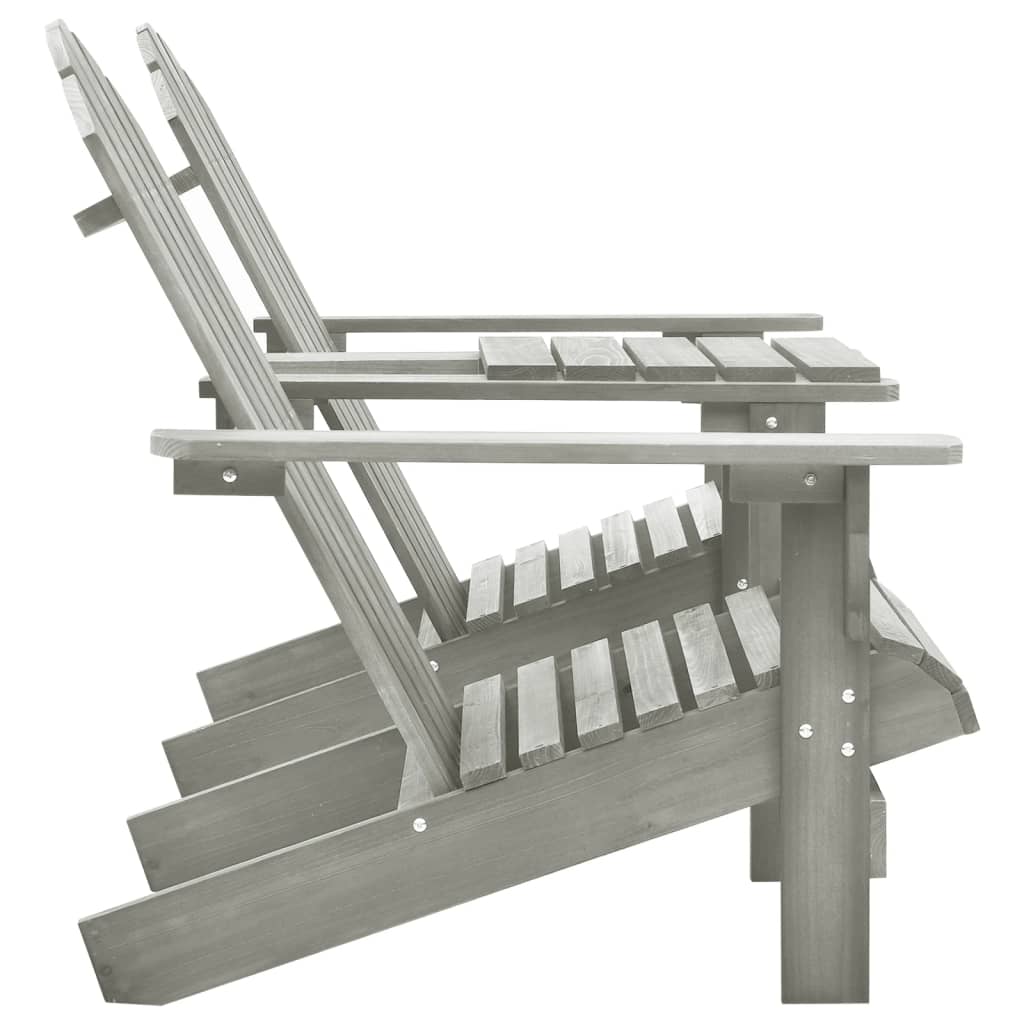 Adirondack-Gartenstühle mit Tisch Massivholz Tanne Grau