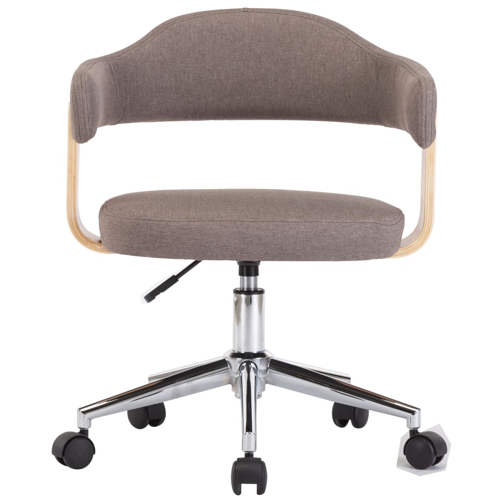 Drehbare Esszimmerstühle 4 Stk. Taupe Bugholz und Stoff