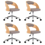 Drehbare Esszimmerstühle 4 Stk. Taupe Bugholz und Stoff