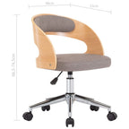 Drehbare Esszimmerstühle 4 Stk. Taupe Bugholz und Stoff