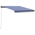Einziehbare Markise Handbetrieben 300 x 250 cm Blau und Weiß