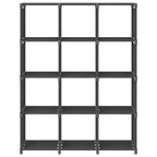 Würfel-Regal 12 Fächer Grau 103x30x141 cm Stoff