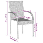 Gartenstühle Stapelbar 4 Stk. Grau Poly Rattan