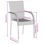 Gartenstühle Stapelbar 6 Stk. Grau Poly Rattan