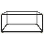 Couchtisch Schwarz mit Hartglas 80x80x35 cm