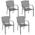 Gartenstühle 4 Stk. Mesh-Design Anthrazit Stahl