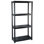 Lagerregal 4-Tier Schwarz 61x30,5x130 cm Kunststoff