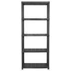 Lagerregal 5-Tier Schwarz 71x38x170 cm Kunststoff