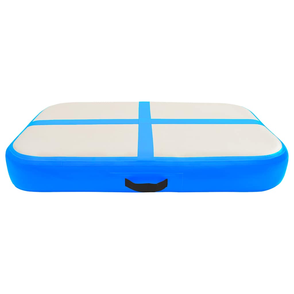 Aufblasbare Gymnastikmatte mit Pumpe 60x100x15 cm PVC Blau
