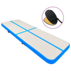 Aufblasbare Gymnastikmatte mit Pumpe 300x100x15 cm PVC Blau