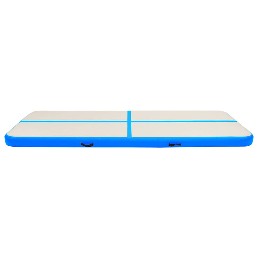Aufblasbare Gymnastikmatte mit Pumpe 300x100x15 cm PVC Blau