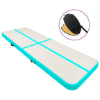 Aufblasbare Gymnastikmatte mit Pumpe 300x100x15 cm PVC Grün